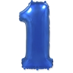 Фольгированные шары № 2006 - 750 рублей. Описание: фольгированный воздушный шар с гелием № 2006 Цифра 1 синяя