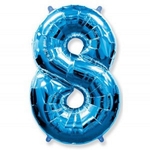 Фольгированные шары № 2076 - 750 рублей. Описание: фольгированный воздушный шар с гелием № 2076 Цифра 8 синяя